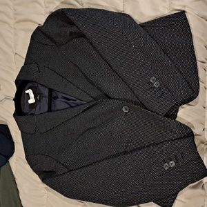 Ann Taylor Blazer Womens 4p Petite navy Blue and white Blazer